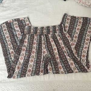 Wide leg low rise pants